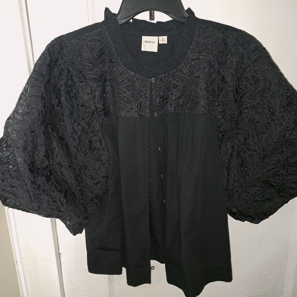 Maeve Black Lace Blouse